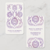 Lavendel Waterverf Floral Bohemian Design Visitekaartje (Voorkant / Achterkant)