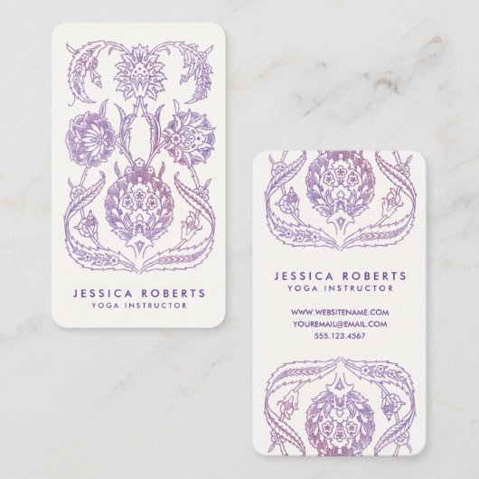 Lavendel Waterverf Floral Bohemian Design Visitekaartje (Voorkant / Achterkant)