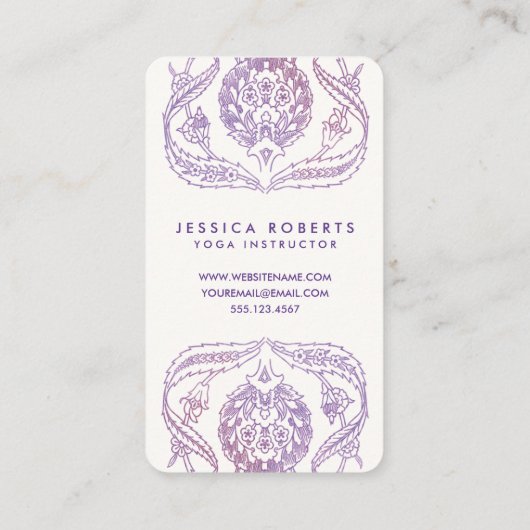 Lavendel Waterverf Floral Bohemian Design Visitekaartje (Achterkant)