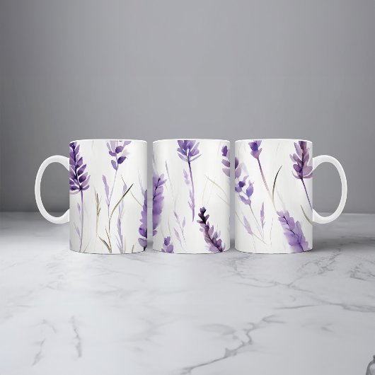 Lavendel Waterverf Floral Coffee Mok