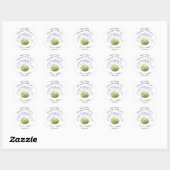 Lavendel Waterverf Floral Modern Bruiloft Ronde Sticker (Vel)