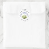 Lavendel Waterverf Floral Modern Bruiloft Ronde Sticker (Tas)