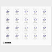 Lavendel Waterverf Floral Modern Bruiloft Vierkante Sticker (Vel)