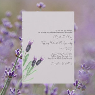 Lavendel Waterverf Foliage Modern Bruiloft Kaart