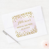 Lavendel Waterverf Goud Confetti Vrijgezellenfeest Vierkante Sticker (Envelop)