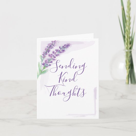 Lavendel Waterverf Het verzenden van vriendelijke  Kaart (Voorkant)