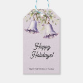 Lavendel Waterverf kerstbel Cadeaulabel (Voorkant)