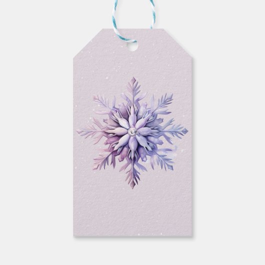 Lavendel Waterverf kerstbel Cadeaulabel (Achterkant)