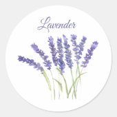 Lavendel Waterverf Kruiden Keuken Paarse Ronde Sticker (Voorkant)