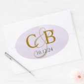 Lavendel Waterverf Monogram Etiket (Envelop)