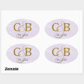 Lavendel Waterverf Monogram Etiket (Vel)
