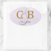 Lavendel Waterverf Monogram Etiket (Tas)