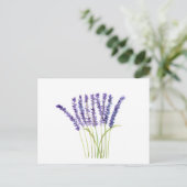 Lavendel Waterverf Paarse Bloemen Rustiek Briefkaart (Staand voorkant)