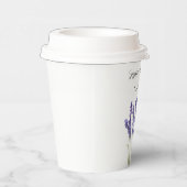 Lavendel Waterverf Paarse bloemenbruiloft Papieren Bekers (Rechts)