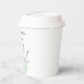 Lavendel Waterverf Paarse bloemenbruiloft Papieren Bekers (Links)