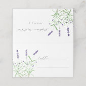 Lavendel Waterverf Paarse bloemenbruiloft Plaatskaartje (Buitenkant ongevouwen)