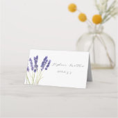 Lavendel Waterverf Paarse bloemenbruiloft Plaatskaartje (Achterkant)