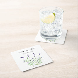 Lavendel Waterverf Paarse Boho Bloemen Bruiloft Kartonnen Onderzetters