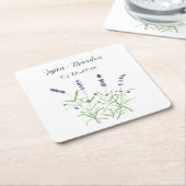 Lavendel Waterverf Paarse Boho Bloemen Bruiloft Kartonnen Onderzetters (Schuin)