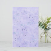 Lavendel Waterverf pastelwas spatten Briefpapier (Staand voorkant)