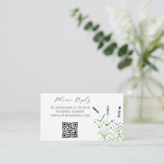 Lavendel Waterverf Purple Flowers Bloemen Bloemen  Informatiekaartje (Staand voorkant)