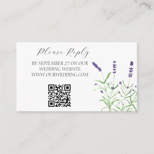 Lavendel Waterverf Purple Flowers Bloemen Bloemen  Informatiekaartje (Voorkant)