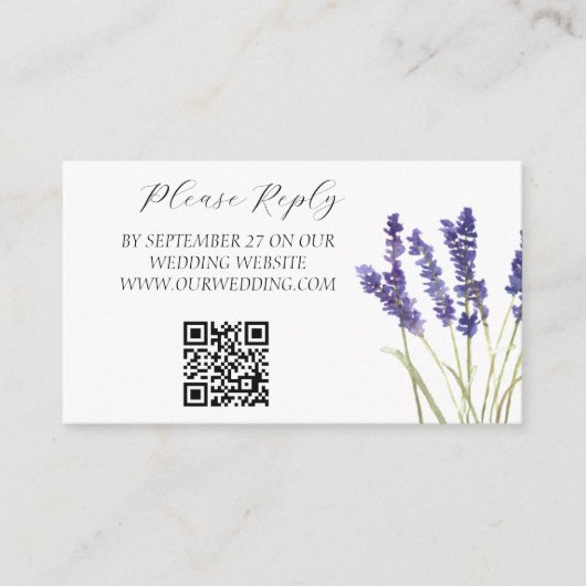 Lavendel Waterverf Purple Flowers Bloemen Bloemen  Informatiekaartje (Voorkant)