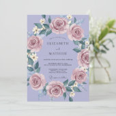 Lavendel Waterverf Romantische Bruiloft Kaart (Staand voorkant)