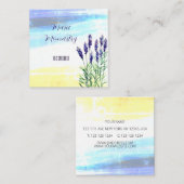 Lavendel waterverf schilderij vierkante visitekaartje (Voorkant / Achterkant)