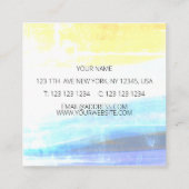 Lavendel waterverf schilderij vierkante visitekaartje (Achterkant)