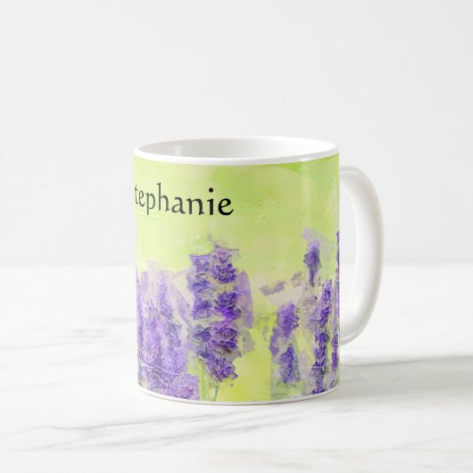 Lavendel Waterverf Spring Bloemengeel Koffiemok (Voorkant rechts)