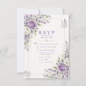 Lavendel Waterverf Trouw RSVP Kaart (Voorkant)