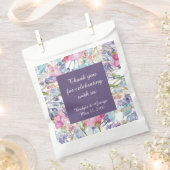 Lavendel waterverf Wildbloem groen gebladerte Bedankzakje (Geknipt)