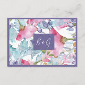 Lavendel waterverf Wildbloem groen gebladerte Informatiekaartje (Achterkant)