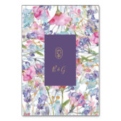 Lavendel waterverf Wildbloem groen gebladerte Kaart (Achterkant)