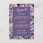 lavendel waterverf wilde bloem groen gebladerte informatiekaartje (Voorkant)