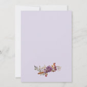 Lavendel Waterverf Wilde Bloem Uitnodiging (Achterkant)