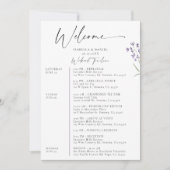 Lavendel Wedding Weekend 3 Dagen Schema Elegant Kaart (Voorkant)