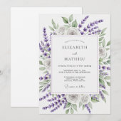 Lavendel Weelderige Lente Bruiloft Kaart (Voorkant / Achterkant)
