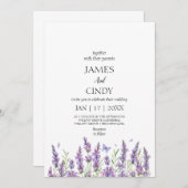 Lavendel wenst bruiloft kaart (Voorkant / Achterkant)