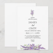 Lavendel wenst bruiloft kaart (Voorkant / Achterkant)