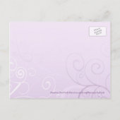 Lavendel Wervelingen Bewaar de datum bruiloft Brie Aankondigingskaart (Achterkant)