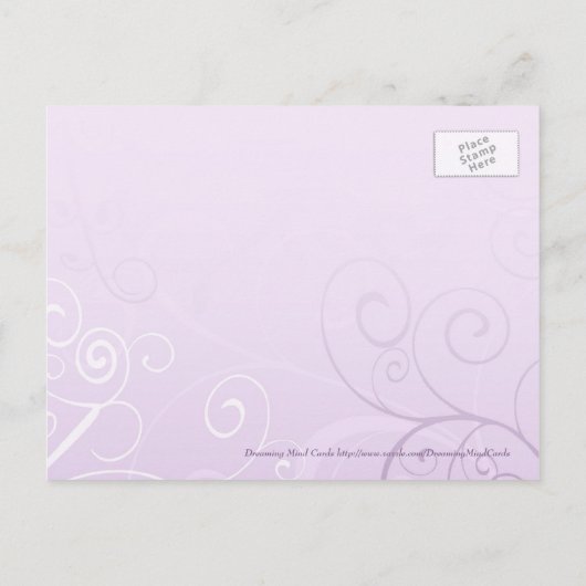 Lavendel Wervelingen Bewaar de datum bruiloft Brie Aankondigingskaart (Achterkant)
