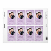 Lavendel wervelt foto bruiloft labels (Full Sheet)
