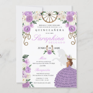 Lavendel Western Prinses Cowgirl Quinceañera Kaart