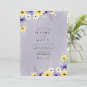 Lavendel Whimsical Bloemige Bruiloft Kaart (Staand voorkant)