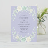 Lavendel Whimsical Botanisch Huwelijk Kaart (Staand voorkant)