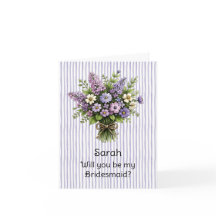 Lavendel Whimsisch Boeket Bruidsmeisje Voorstel