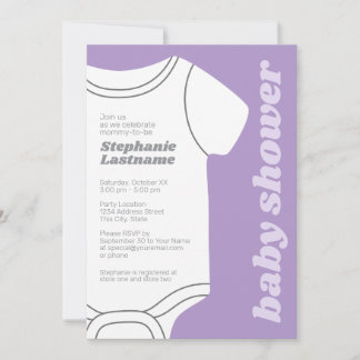 Lavendel Whimsische Geslachtsneutrale Baby Shower Kaart