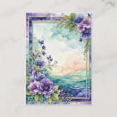 Lavendel Whimsy Artistic Floral Border Visitekaartje (Voorkant)